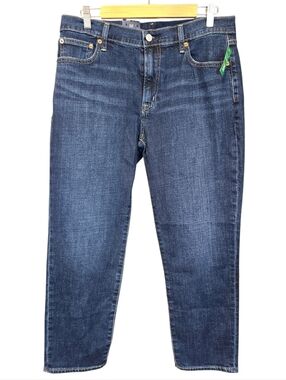 GAP Girlfriend Mid Rise Jeans Tapered Dark Wash Denim NWT Size 30
